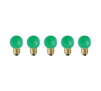 AMARCORDS - 5 Lampadine Led da esterno resistenti all'acqua, luce calda 2700K, vetro VERDE tipo globetta, E27, 1W