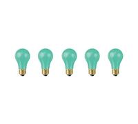 AMARCORDS - 5 Lampadine Led da esterno resistenti all'acqua, luce calda 2700K, vetro VERDE tipo goccia, E27, 5W