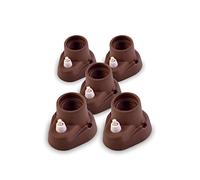 AMARCORDS - 5 Plafoniere in porcellana con pulsante attacco e27 base applique con interruttore portalampade vintage colore CORTEN