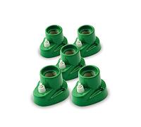 AMARCORDS - 5 Plafoniere in porcellana con pulsante attacco e27 base applique con interruttore portalampade vintage colore VERDE