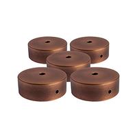 AMARCORDS - 5 Rosoni Lampadario in metallo, coprifili per lampada completo di accessori fermacavo viti e staffa da soffitto. Diametro 77mm altezza 26mm colore BRONZO