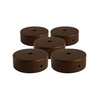 AMARCORDS - 5 Rosoni Lampadario in metallo, coprifili per lampada completo di accessori fermacavo viti e staffa da soffitto. Diametro 77mm altezza 26mm colore CORTEN