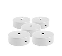 AMARCORDS - 5 Rosoni Lampadario in metallo, coprifili per lampada completo di accessori fermacavo viti e staffa da soffitto. Diametro 77mm altezza 26mm colore BIANCO