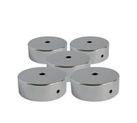 AMARCORDS - 5 Rosoni Lampadario in metallo, coprifili per lampada completo di accessori fermacavo viti e staffa da soffitto. Diametro 77mm altezza 26mm colore CROMO