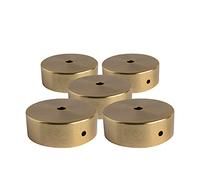 AMARCORDS - 5 Rosoni Lampadario in metallo, coprifili per lampada completo di accessori fermacavo viti e staffa da soffitto. Diametro 77mm altezza 26mm colore ORO