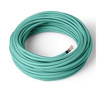 Amarcords - Cavo elettrico tessile colore ACQUA, tondo, seta, 3 metri, con messa a terra 3x0,75mm - Filo rivestito in tessuto colorato vintage per lampade lampadari applique e abat jour.