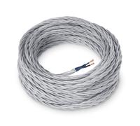 Amarcords - Cavo elettrico tessile colore ARGENTO trecciato seta 30 metri a 2 co