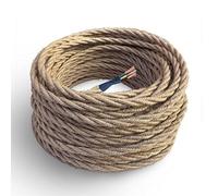Amarcords - Cavo elettrico tessile colore juta, trecciato, juta, 20 metri, con messa a terra 3x0,75mm - Filo rivestito in tessuto colorato vintage per lampade lampadari applique e abat jour.