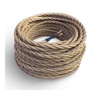 Amarcords - Cavo elettrico tessile colore JUTA trecciato juta 50 metri a 2 conduttori 2x075 - Filo rivestito in tessuto colorato vintage per lampade lampadari applique e abat jour.