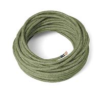 Amarcords - Cavo elettrico tessile colore ORIGANO, tondo, canapa, 5 metri, con messa a terra 3x0,75mm - Filo rivestito in tessuto colorato vintage per lampade lampadari applique e abat jour.