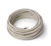 Amarcords - Cavo elettrico tessile colore TUFO, tondo, canapa, 3 metri, a 2 conduttori 2x0,75 - Filo rivestito in tessuto colorato vintage per lampade lampadari applique e abat jour.