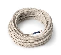 Amarcords - Cavo elettrico tessile colore TUFO, trecciato, canapa, 3 metri, a 2 conduttori 2x0,75 - Filo rivestito in tessuto colorato vintage per lampade lampadari applique e abat jour.