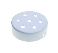 AMARCORDS - Kit Rosone 7 fori per Lampadario in metallo, coprifili per lampada completo di accessori fermacavo viti e staffa da soffitto. Diametro 100mm altezza 35mm colore BIANCO