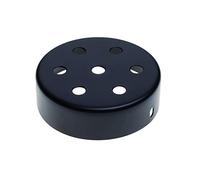AMARCORDS - Kit Rosone 7 fori per Lampadario in metallo, coprifili per lampada completo di accessori fermacavo viti e staffa da soffitto. Diametro 100mm altezza 35mm colore NERO