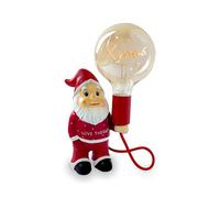 AMARCORDS - Lampada da tavolo nanetto Lovetherapy con lampadina scritta XMAS e varialuce. Abat jour dimmerabile con cavo 1,5m e interrutore dimmer