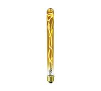 AMARCORDS - Lampadina Led dimmerabile, filamento a VIRGOLA, luce calda 2000K, vetro ambrato tipo tubo, E27, 4W