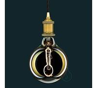 AMARCORDS - Lampadina Led dimmerabile, filamento CUCCHIAIO, luce calda 2700K, vetro ambrato tipo globo, E27, 4W