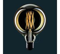 AMARCORDS - Lampadina Led dimmerabile, filamento VERTICALE, luce calda 2000K, vetro ambrato tipo globo, E27, 4W