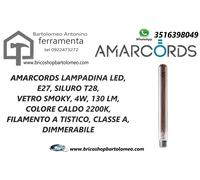 AMARCORDS LAMPADINA LED, E27, SILURO T28, VETRO SMOKY, 4W, 130 LM