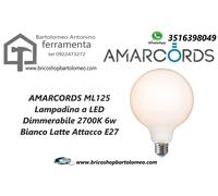 AMARCORDS ML125 Lampadina a LED Dimmerabile 2700K 6w Bianco Latte Attacco E27