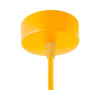 AMARCORDS - Rosone Lampadario in metallo, coprifili per lampada completo di accessori fermacavo viti e staffa da soffitto. Diametro 77mm altezza 26mm colore LIMONE