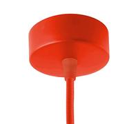 AMARCORDS - Rosone Lampadario in metallo, coprifili per lampada completo di accessori fermacavo viti e staffa da soffitto. Diametro 77mm altezza 26mm colore CORALLO