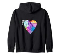 Amare con orgoglio mia sorella e il cuore di sua moglie LGBTQ+amore familiare Felpa con Cappuccio