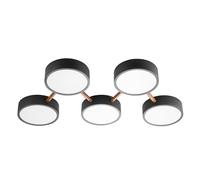 AMARE DIEGO X - Plafoniera a LED DIEGO 5 fl, in plastica grigia, diffusore bianco