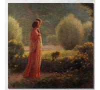 Amare La Vita G. Pellizza da Volpedo, gpv9 Quadro Stampato su Tela Fine Art, Intelaiato Pronto da Appendere, assemblato a Mano, 80x80 cm
