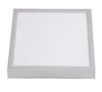 AMARE Lampada da soffitto a LED in plastica, con lampadina bianca calda, 23 x 23 cm, commutabile tramite interruttore a parete, colore: argento/bianco