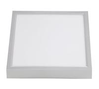 AMARE Lampada da soffitto a LED in plastica, con lampadina bianca calda, 30 x 30 cm, commutabile tramite interruttore a parete, colore: argento/bianco