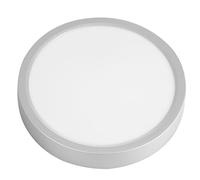 AMARE Lampada da soffitto a LED in plastica, con lampadina bianca calda, diametro: 23 cm, commutabile tramite interruttore a parete, 3 posizioni, colore: argento/bianco