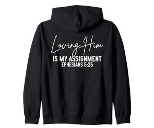 Amare Lui è Il Mio compito Citazione Matrimonio Cristiano Felpa con Cappuccio