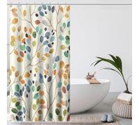 Amaredom Tenda da Doccia Floreale per il Bagno, Decorazione Bagno con Foglie Colorate, Set di Tende da Doccia con Ganci per Tenda - 120x200 cm