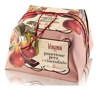 AMARETTI VIRGINIA - Panettone Incartato Pere e Cioccolato da 1 Kg