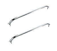 Amarine Made 2 Maniglie ovali in Acciaio Lucido Resistente, per Barche, con Flangia e Perno (58,4 cm)