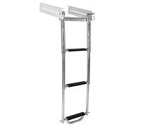 Amarine Made - Scaletta scorrevole a 3 gradini in acciaio inox 316 con chiusura a molla con maniglia per il trasporto e chiusura a scatto (scala a 3 gradini sottotitola)