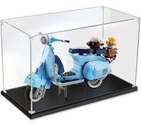 Amario Vetrina Teca per 10298 Vespa 125 Modellino, Trasparente Vetrina in Acrilico Antipolvere Showcase Acrylic Display Case - Non Incluso Set di Costruzioni