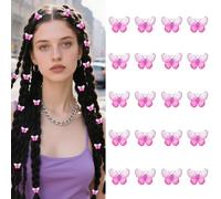 Amariver Mini fermagli per capelli a forma di farfalla glitterati anni '90, accessori per donne, 20 pezzi, piccoli fermagli per capelli rosa, accessori per ragazze