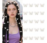 Amariver Mini fermagli per capelli a forma di farfalla glitterati anni '90, accessori per donne, 20 pezzi, piccoli fermagli per capelli, accessori alla moda per ragazze