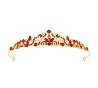 Amariver Tiara da donna in cristallo rosso con strass rossi per San Valentino, matrimonio e compleanno, accessori alla moda per donne