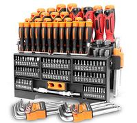 Amartisan Set di 146 cacciaviti magnetici fai da te in plastica da uomo, include cacciavite di precisione, magnetizzatore, set di chiavi, cacciavite e set di punte