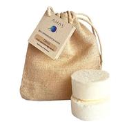 AMAS 2x Bomba Disco Scrub da Doccia - COCCO - 100% Naturale, Vegan e Plastic Free- Idea Regalo Uomo Donna - Esfoliante ed Idratante per Gambe e Piedi - Fatto a mano in Italia