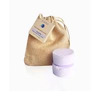 AMAS 2x Bomba Disco Scrub da Doccia lavanda -100% Naturale, Vegan e Plastic Free- Idea Regalo Uomo Donna - Esfoliante ed Idratante per Gambe e Piedi - Fatto a mano in Italia