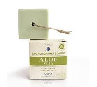 AMAS Bagnoschiuma doccia Solido - ALOE VERA -100% Naturale - Vegan - Plastic Free - Rigenerante e Rinfrescante - Equivale a 3 Flaconi in Plastica -125g- Fatto a Mano in Italia -