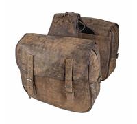 AMAS The Best COPPIA BORSE BISACCE LATERALI NEVADA IN MORBIDA VERA PELLE - CAFE' RACER CUSTOM VINTAGE (marrone anticato)