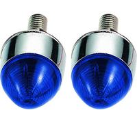 AMAS The Best COPPIA MINI LAMP luci ingombro decorative indicatori direzione - fissaggio a dado corpo metallo cromato (blu)