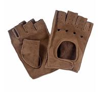 AMAS The Best GUANTI DA GUIDA MEZZE DITA EPOCA HALF FINGER IN VERA PELLE NABUK AUTO BICI VINTAGE CAFE' RACER