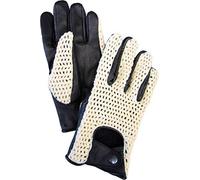AMAS The Best GUANTI DA GUIDA VINTAGE AUTO MOTO EPOCA FULL FINGER IN PELLE + RETE CAFE' RACER (NERO, L)