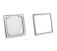 AMAS The Best KIT PORTATARGA+CORNICE EUROPEO MOTOCICLI ACCIAIO INOX MADE IN ITALY NUOVO CODICE DELLA STRADA (cromato)